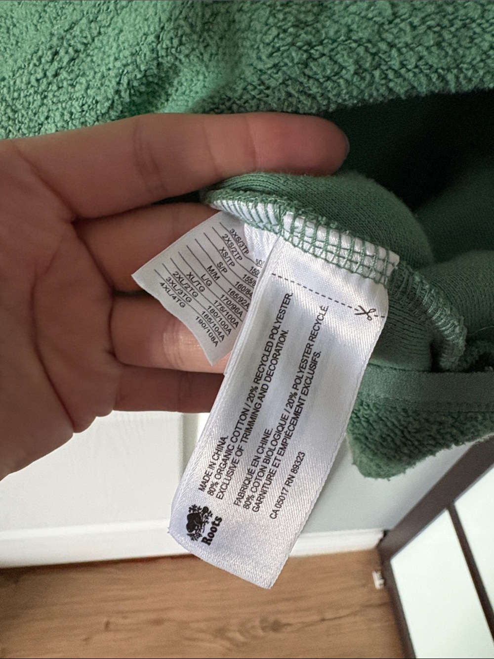 Roots Green Crewneck Sweater with Chest Pocket - Picture 3 of 5